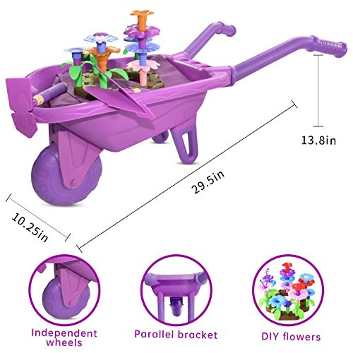 Qtioucp 16Pcs Kids Gardening Tools Outdoor Toys Set Backyard Play With 93 Pcs Diy Kids Flower Garden Building Preschool Activities (Purple) #TOP1