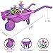 Qtioucp 16Pcs Kids Gardening Tools Outdoor Toys Set Backyard Play with 93 PCS DIY Flower Garden Building Preschool Activities (Purple)