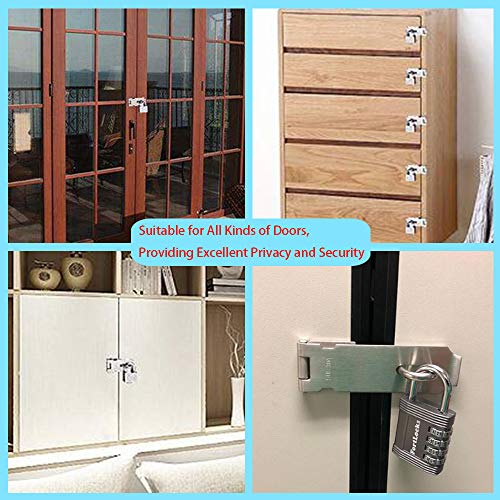 Alise Hasp Lock,Door Hinge Lock Padlock,Black Clasp Latch Hinges Lock For Doors,Sus 304 Stainless Steel Brushed Nickel Chest Latches(5 Inch Ms9-5B) #TOP5