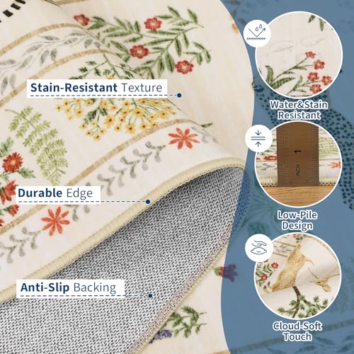 Tapete decorativo con diseño animal print beige 4x6 pies miniatura 7