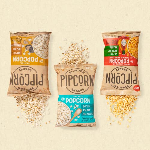 Heirloom Truffle Mini Popcorn By Pipcorn - 4.5Oz - Gluten Free, Non-Gmo Heirloom Corn, Non-Artificial, Preservative Free Snacks #TOP3