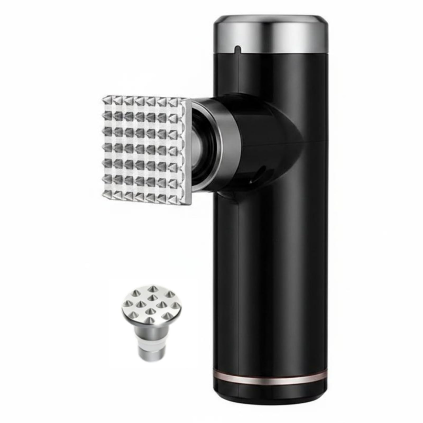 Elektrischer Fleischzartmacher Fleischklopfer Fleischzartierer Steakzartmacher mit Edelstahl Nadelkopf Und 6 Stufen über USB Regelbar für Zartere, Schwarz, Klassisches Schwarz