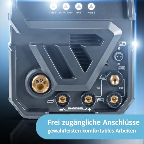 Image of STAHLWERK CTM-250 ST Digital 5-in-1 Gas Protected Combi Welder | Inverter with 200 A, Synergic Wire Feeder and Integrated 50 A Plasma Cutter CUT | TIG | MIG MAG | MMA | FLUX