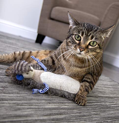 Petlinks Happynip Kicker Meercat Plush Cat Toy, Contains Silvervine & Catnip - Blue/Tan, One Size #TOP5