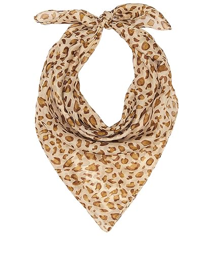 Summer-Cheetah-Scarf for Women-Lightweight Square Elegant Wrap Neck Leopard-Fashion Feeling Head Scarfs 26× 26 Inches