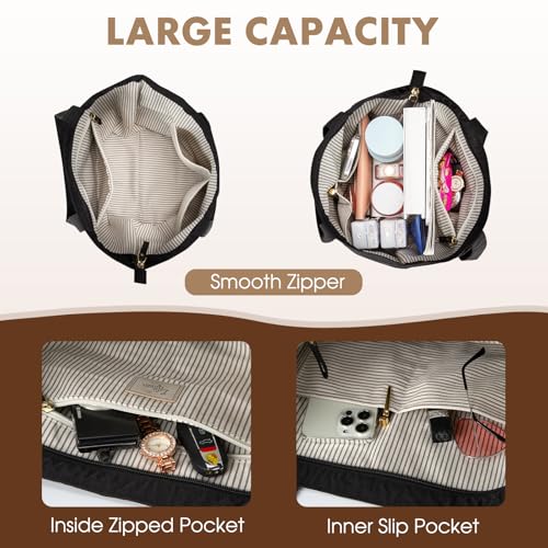 Lily queen Tote Bag for Women Lightweight Shoulder Bag with Zipper Large Travel Handbags Pockets3