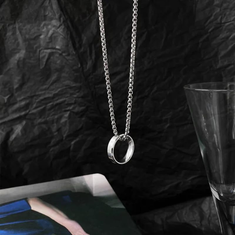 Image of SALTY ALPHA Anti Tarnish Stainless Steel Promise Ring Locket Neck Chain for Men | Stylish Pendant Necklace | Jewellery Accessories for Boys | Minimal Jewelry | Gifts for Boyfriend & Husband | Gift for Diwali, Christmas, Marriage, Birthday