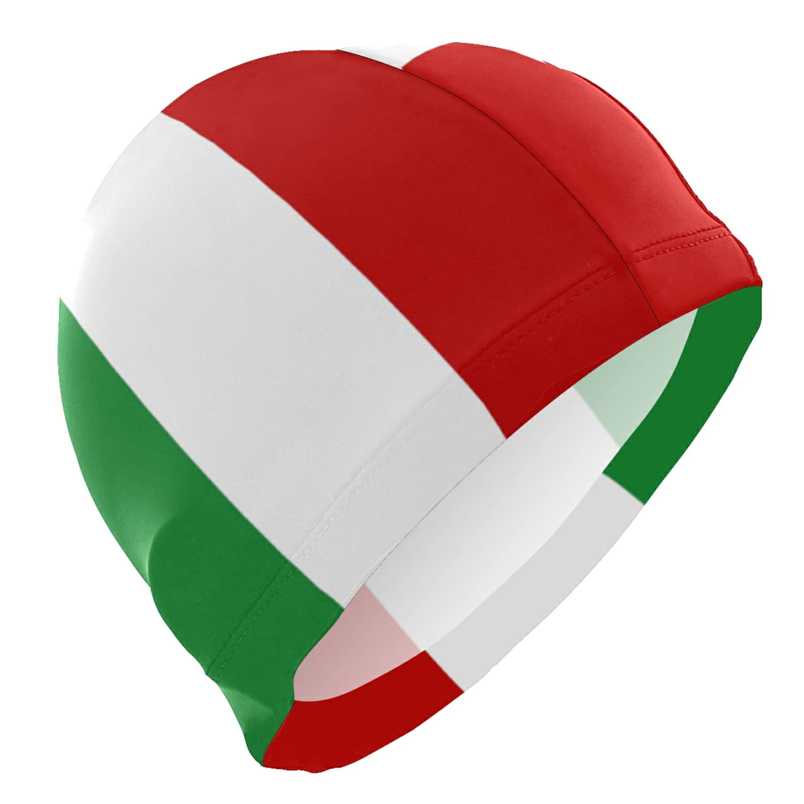Dallonan Swimming Cap Flag Italy Unisex Adult Swim Cap Polyester