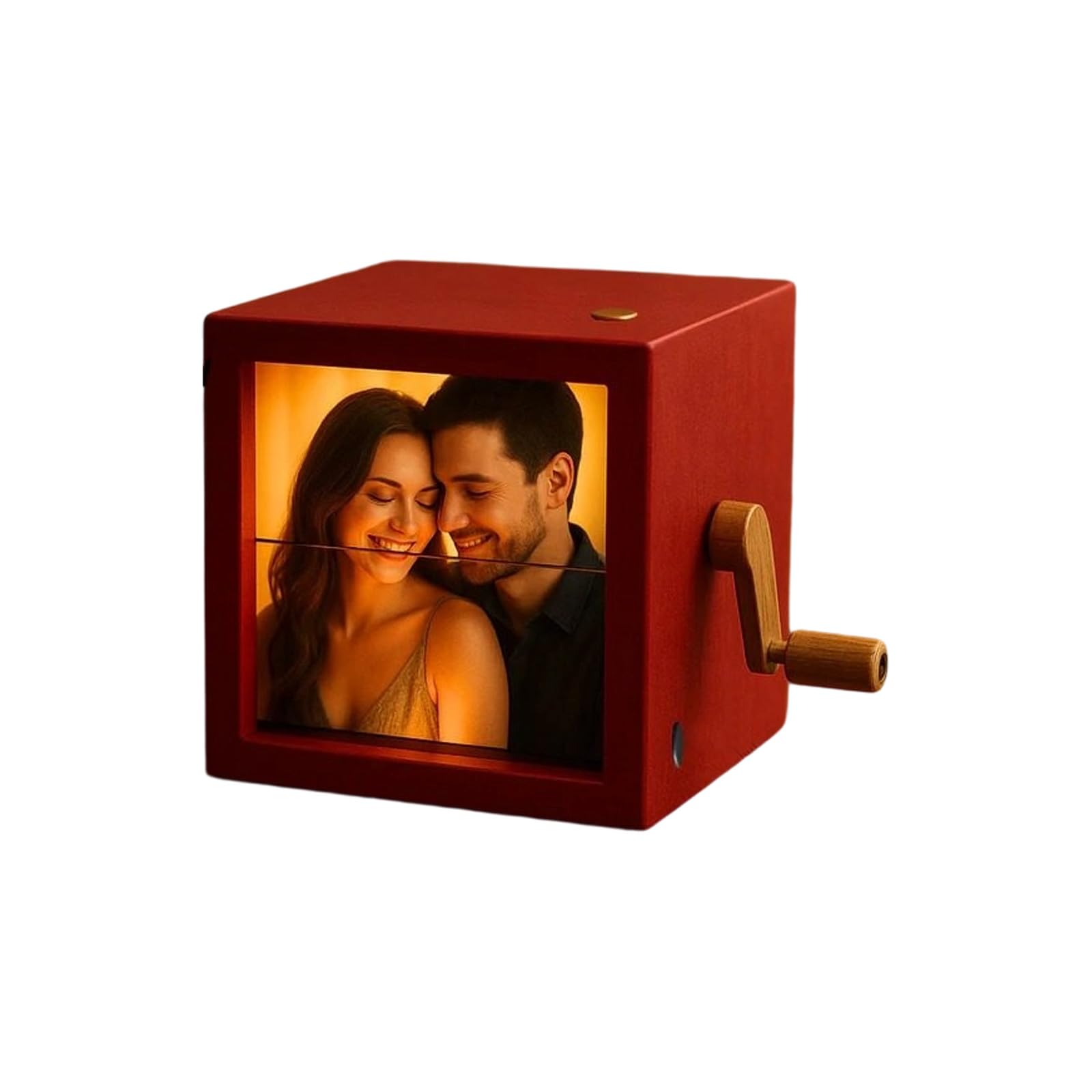 Présentoir photo avec lumière LED et mécanisme de feuilletage pour l'animation