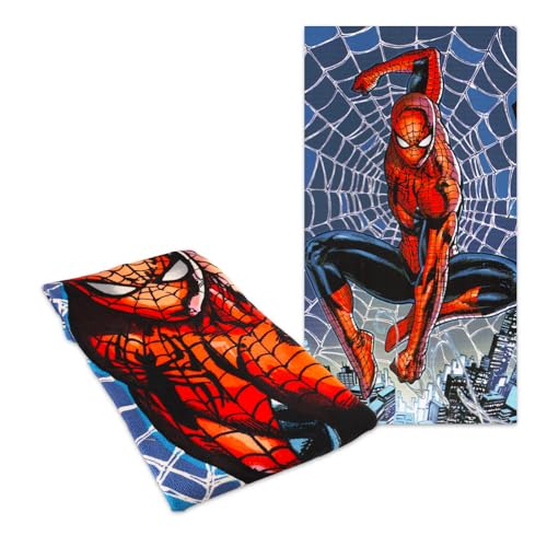 Spider-Man SPIDERMAN TOWEL ADULT Spiderman Beach Towel Set - Bundle With 40 Inch X 72 Inch Spiderman Microfiber Pool Towel Plus Stickers And More | Marvel Spiderman Beach Towel thumb #1