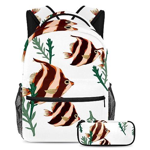 Sac à dos poissons tropicaux solide pour alléger le rangement scolaire des ados
