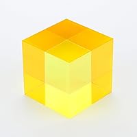 Vista 2 de CMY Cubes The Y Cube (1.969 in) - Cubo de tono amarillo - Cubo de color óptico - Pulido con diamante - enseña la mezcla de colores sustractiva