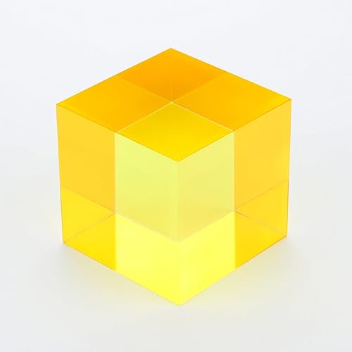 Miniatura 2 de CMY Cubes The Y Cube (1.969 in) - Cubo de tono amarillo - Cubo de color óptico - Pulido con diamante - enseña la mezcla de colores sustractiva -