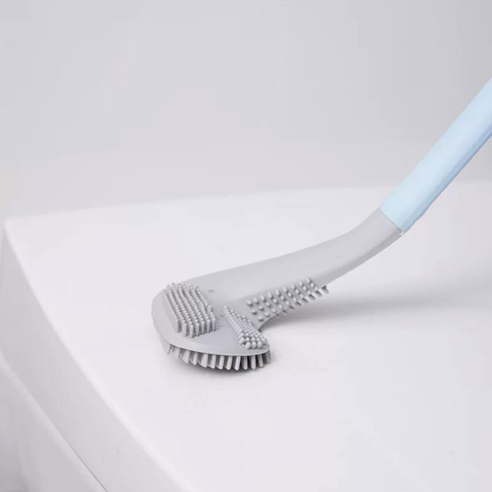 Scopino per WC in Silicone con Supporto, Testa Piatta, Set Flessibile da Montare a Parete per Una Facile Pulizia e Strumento igienico per Il Bagno, Soluzione salvaspazio