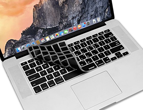 Xskn Korean Keyboard Cover Black Color Silicone Rubber Skin For Macbook Pro 13" 15" 17" (With Or W/Out Retina Display) Imac And Macbook Air 13", Us Layout (Korean/English) #TOP4
