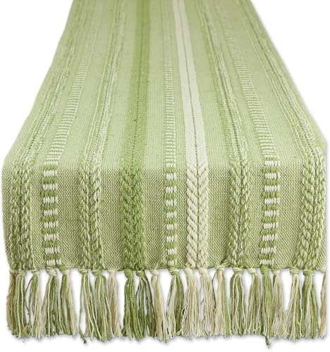 Image of THE HOME TALK Premium Cotton 4-6 Seater Table Runner -14x72 Inches-Green|Elegant Dining|Handcrafted Quality|Stylish Console Decor for Dining Table, Parties, Events