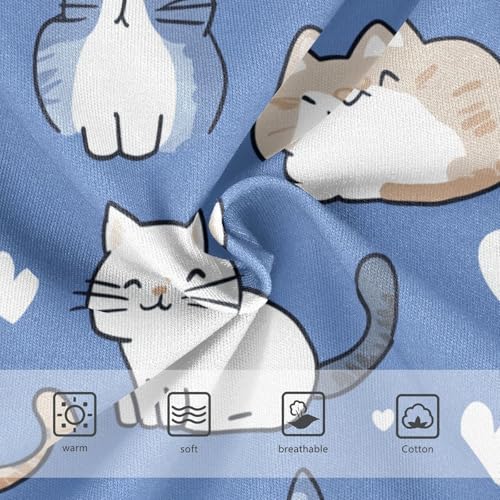 Wusikd Cute Cats White Girls' Underwear Cotton Heart-shaped Girls Briefs Soft Toddler Underwear 2T3