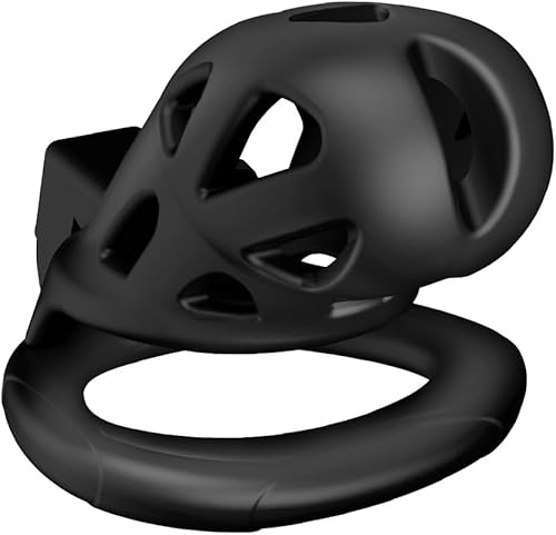 Miniatura 7 de Romi Dispositivo de castidad masculina, jaula para pene con bloqueo de castidad para ejercicio de pene con anillos de 3 tamaños y bloqueo invisible