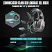 Cascos Gaming PS4, 4 Modos de Iluminación RGB y Orejeras Giratorias de...