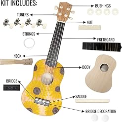 Kit d’ukulélé bricolage pour enfants débutants 21 pouces en bois petite guitare hawaïenne Ukalalee faites votre propre… - Les Beatles, Paul McCartney, John Lennon, RIngo Starr, George Harrison Kit d'ukulélé bricolage pour enfants débutants 21 pouces en bois petite guitare hawaïenne Ukalalee faites votre propre… – Image 3
