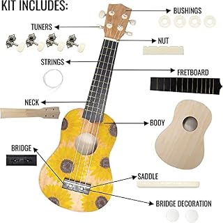 Kit d’ukulélé bricolage pour enfants débutants 21 pouces en bois petite guitare hawaïenne Ukalalee faites votre propre… - Les Beatles, Paul McCartney, John Lennon, RIngo Starr, George Harrison Kit d'ukulélé bricolage pour enfants débutants 21 pouces en bois petite guitare hawaïenne Ukalalee faites votre propre… – Image 3