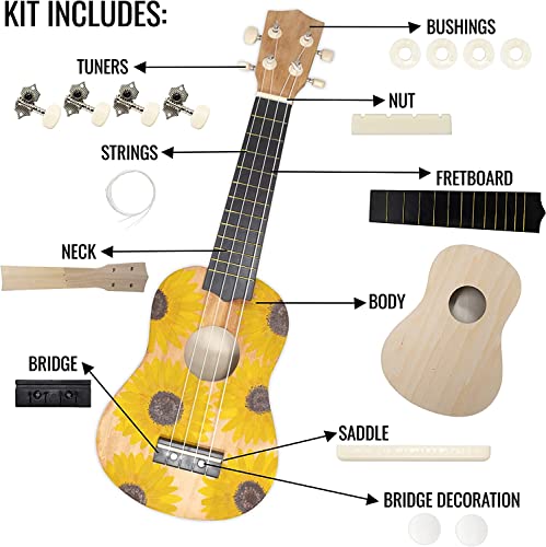 Kit d’ukulélé bricolage pour enfants débutants 21 pouces en bois petite guitare hawaïenne Ukalalee faites votre propre… - Les Beatles, Paul McCartney, John Lennon, RIngo Starr, George Harrison Kit d'ukulélé bricolage pour enfants débutants 21 pouces en bois petite guitare hawaïenne Ukalalee faites votre propre… – Image 4
