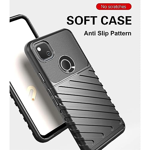 Image of Shockproof Back Cover Case for Google Pixel 4a 4G | 360 Degree Protection | Protective Design | Anti-Scratch Tough Slim TPU Case for Google Pixel 4a 4G (Black)