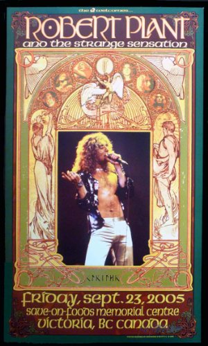 Bob Masse Robert Plant 2005 Victoria BC Concert Tour Poster Hand-Signed Includes Signed Certificate of Authenticity