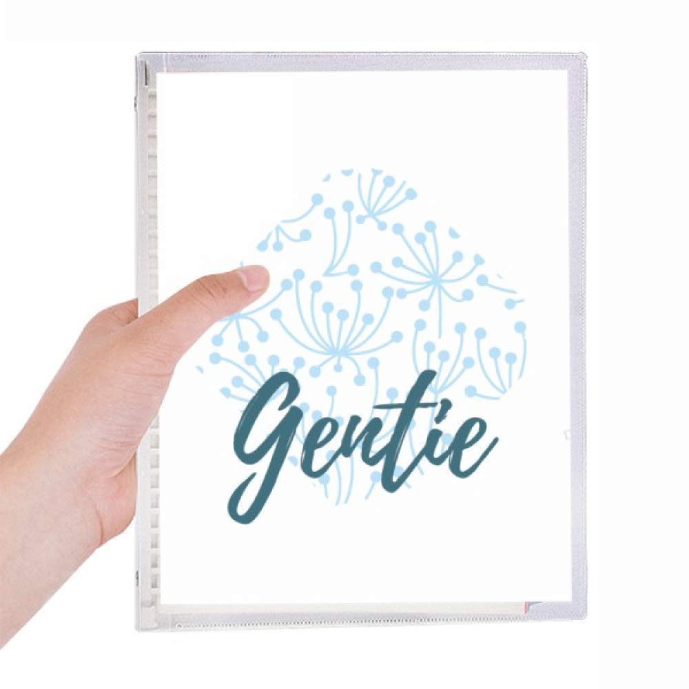 Notebook rechargeable à spirale motif fleurs bleues et feuilles