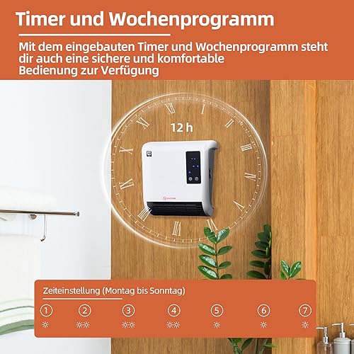 Radiateur soufflant de salle de bain SHX71BHL2000W IPX2 avec minuterie programmable