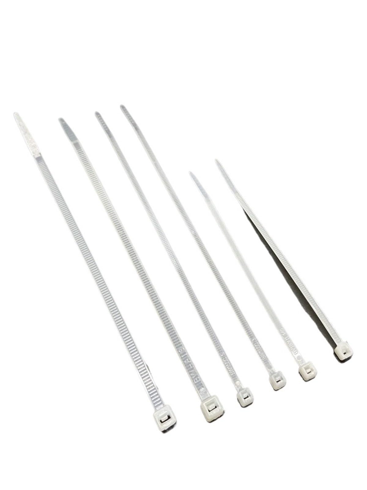 Stainless Steel Metal Cable Tie Self-Locking Wire and Cable Ties Straps Nylon Material White Black Color(Black,2.5x100mm 100pieces)
