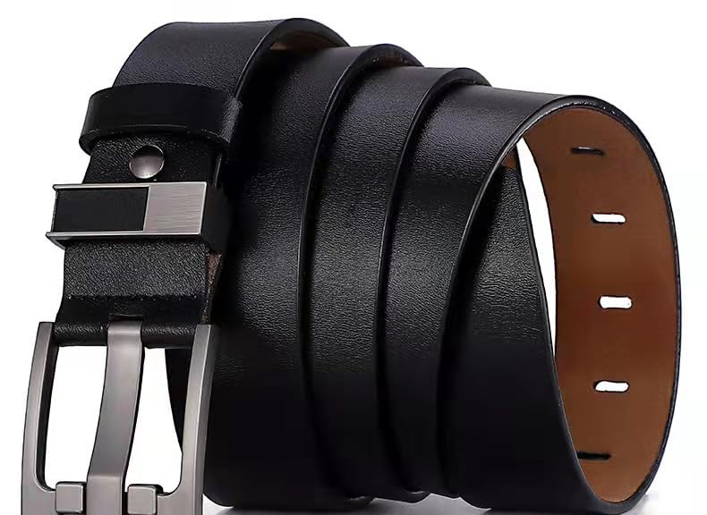 Vintage Belts 3.8cm Wide Pin Buckle Cowhide Men's Belts Adjustable Belts Perforated Belts Trim to Fit Men Belts4