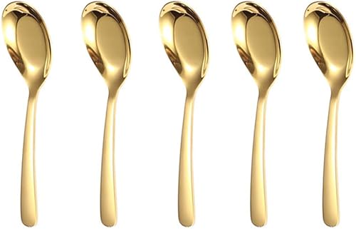 5 cucharas de sopa, cuchara de acero inoxidable, cucharas de acabado de espejo, cucharas de cocina para servir postre, cuchara de café, cucharas de