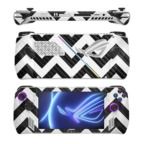 Image of MightySkins Carbon Fiber Skin Compatible with Asus ROG Ally - Black Chevron | Protective, Durable Textured Carbon Fiber Finish | Easy to Apply