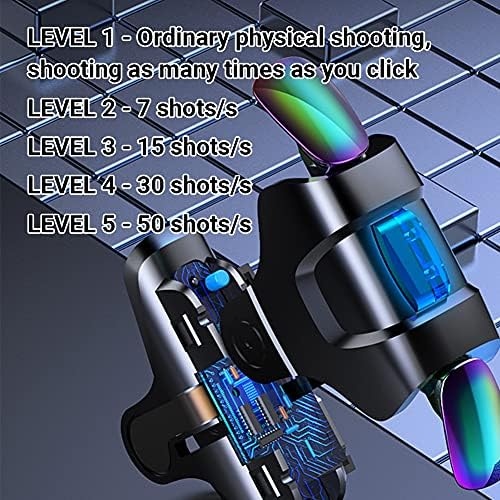Ozkak PUBG Mobile Controller Game Trigger Rapid-Fire Auto High Frequency Click 5 Levels, Gaming Joystick L1R1 Gamepad Compatible with iPhone Android1 pair