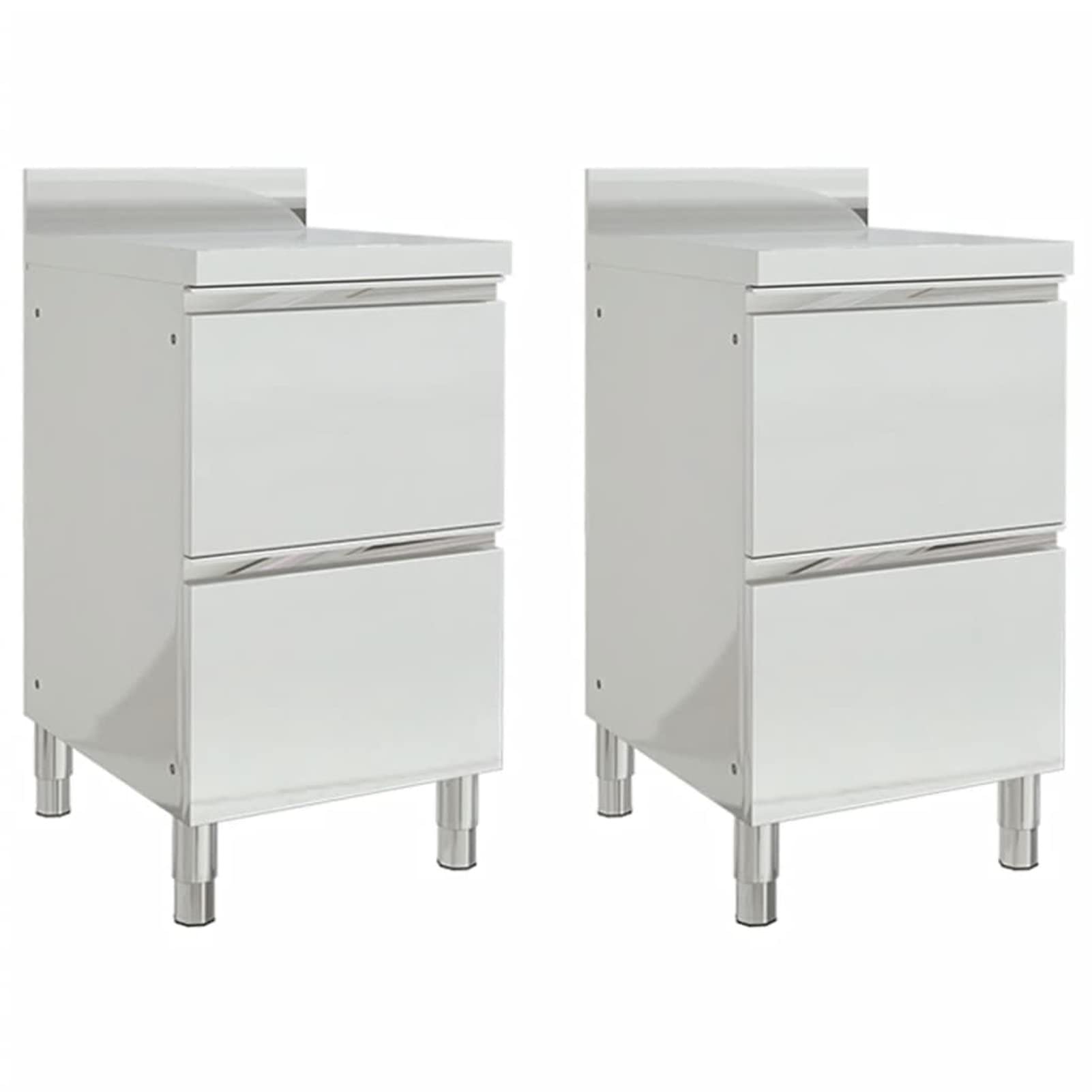 Homgoday Armadi da Cucina Commerciale con 2 Cassetti 2 Pezzi Inox Armadio Armadio con 2 Cassetti per Sala da Pranzo, Soggiorno, Ristorante, Hotel