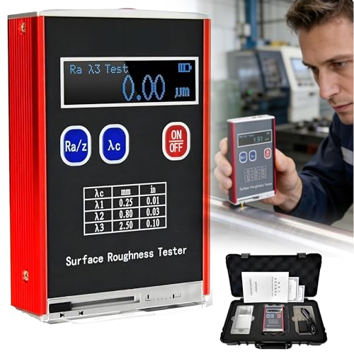 Hrxllb Handheld Surface Roughness Tester,Accuracy 0.01μm Ra/Rq 0.05~15.0μm Rz/Rt 0.1~50.0μm, Industrial Grade Roughness Meter for Metal & Plastic