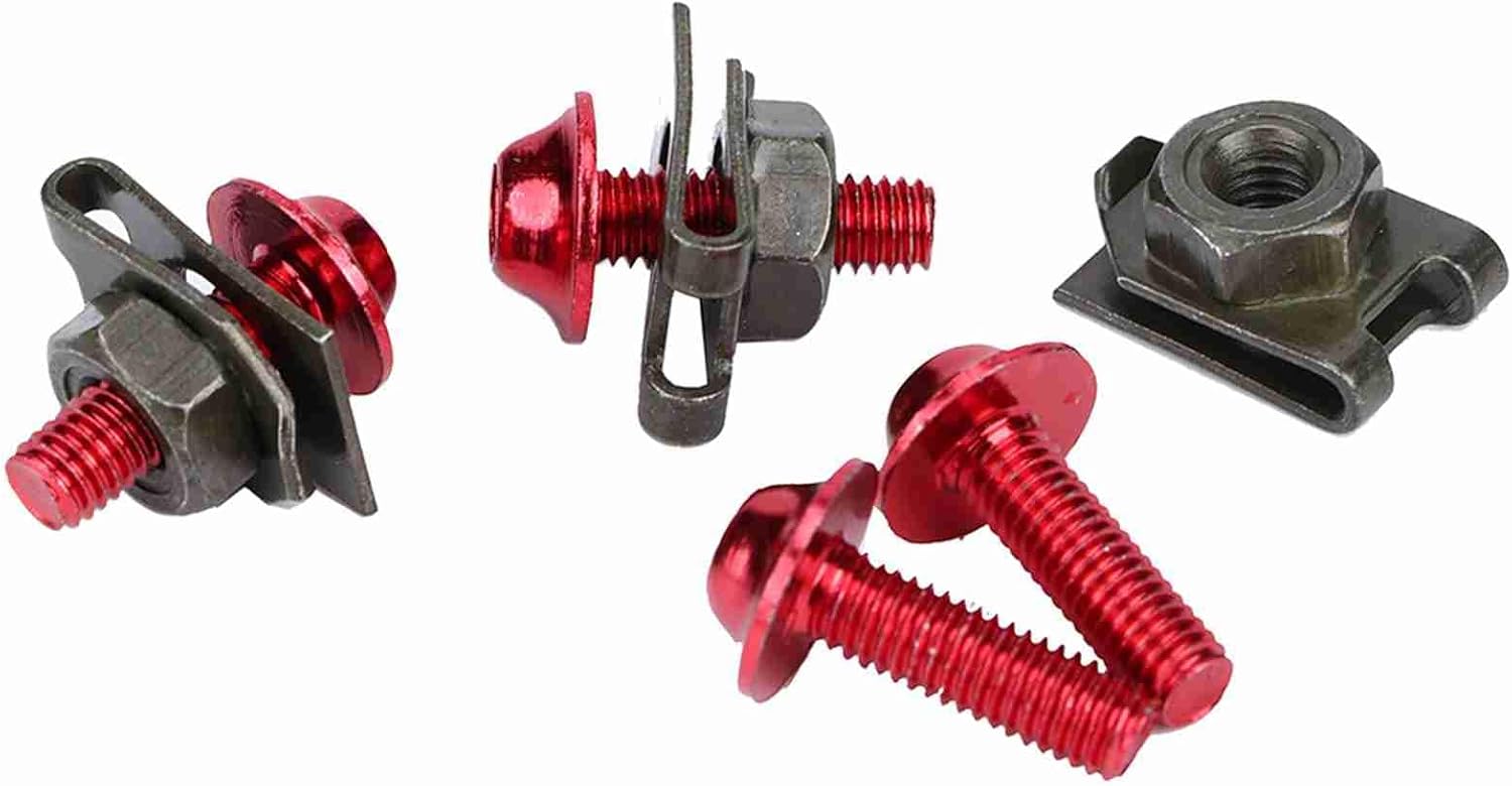 WALFRONT 5 * 16mm Motorcycle Cladding Body Bolzenkit, Direct Replacement Spire Speed Fasting Clampholder Nut Set, Stylish Appearance for Scooters (Red)
