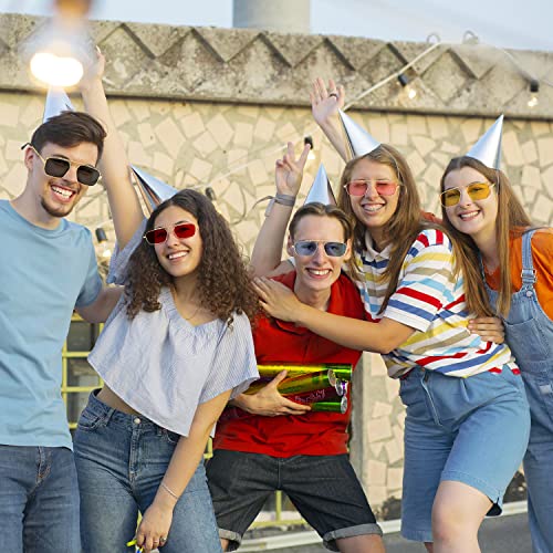 FEISEDY Sunglasses Women Men Steampunk, Small Rectangle Metal Frame, Retro Tinted Sun Glasses Lady Shades B29303