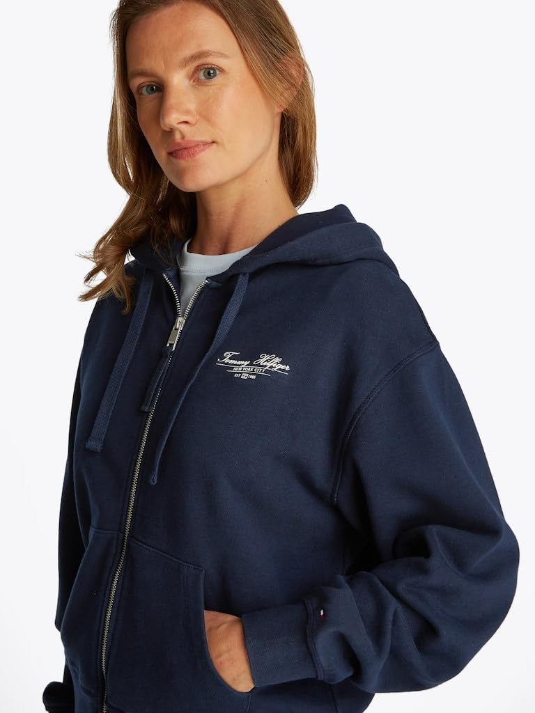 Tommy Hilfiger Bluza z kapturem REG SCRIPT WW0WW44632 Kobiety Reg Script Zip Hoodie Ww0ww44632