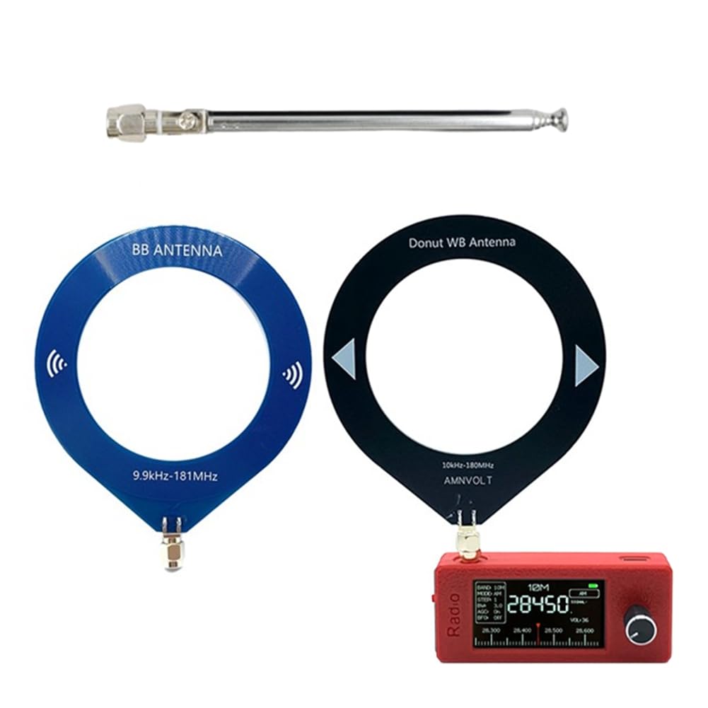 Radio Portátil de Bolsillo de 10 KHz A 180 MHz con Pantalla IPS de 1,9 Pulgadas y 2 Antenas. Receptor de Radio Multibanda HF SW MW VHF.