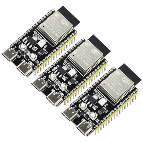 3PCS ESP32-C5 Development Board | RISC-V Single-Core Dual-Band Wi-Fi 6 & Bluetooth 5 Thread & Zigbee with 4MB Flash 32Pin Type-C & CH340 ESP32-C5 Devkit for Arduino