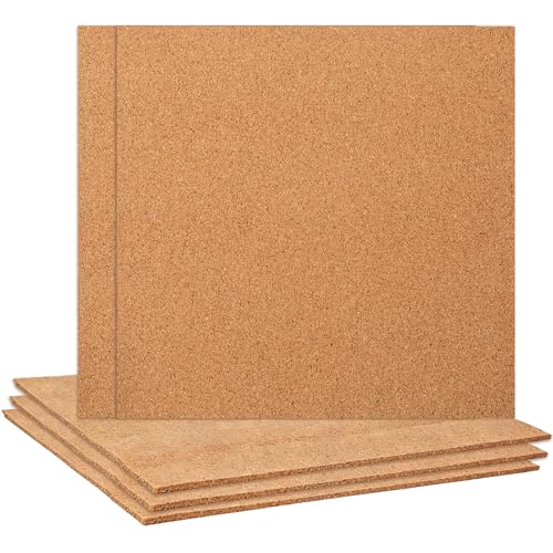 5 Packs Cork Board Tiles Cork Bulletin Board Tiles for Walls Self-Adhesive Corkboards 12x12 Inches Bulletin Boards Squares for Home Office School Decor 1mm/0.04 Inches Thickness