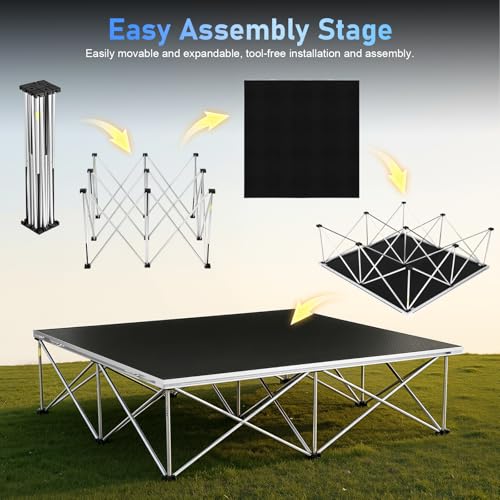 Image of 8x12ft Heavy Duty Portable Stage Platform, 1540 lbs Capacity Modular Stage