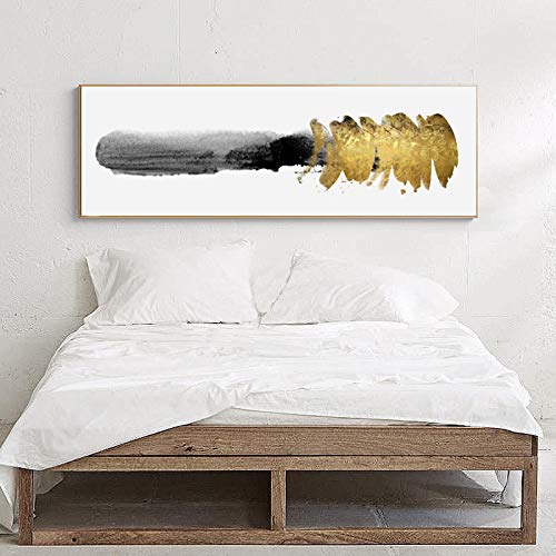 Peinture abstraite d'or pour salon contemporain et décoration murale chic