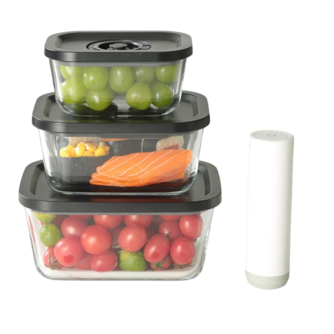 Generisch Freshli VakuumBoxen Set 3tlg. Plus Elektrische Vakuumierpumpe