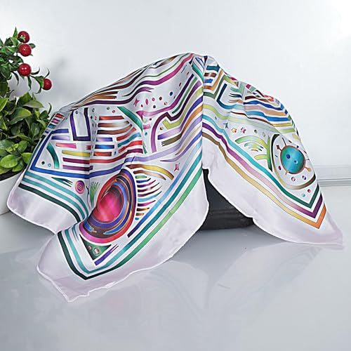 Silk Scarf -27'' x 27''- Lightweight Necke and Head Women Small Square Digital Printed Scarves3