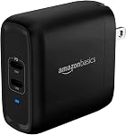 Amazon Basics 36W Two-Port USB-C Wall Charger for Tablets and Phones with Power Delivery - Black