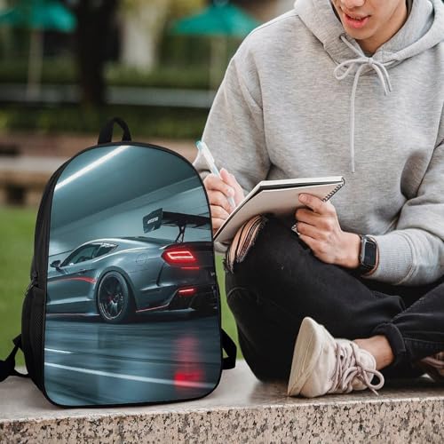 Luxury Sports Car Backpack - Durable 600D Polyester, 17 Inch Backpack with Ergonomic Adjustable Straps, Lightweight Travel Bag for Men & Women 6