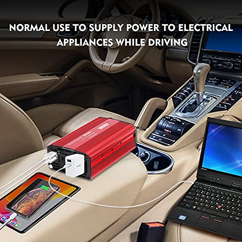 Soyond 500W Power Inverters (2021 News) 12v Dc to Ac Inverter 4.2a Dual USB Car Charge Battery Converter Vehicle Electronics Accessories - Thumbnail 6